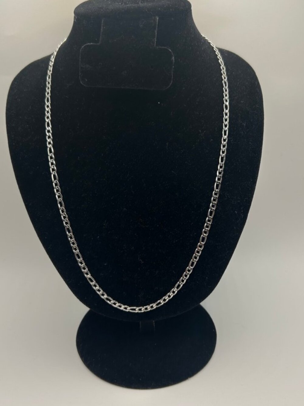 Mens Figaro Chain Real Silver 26 Inch Plated 3mm Classic Everyday Waterproof